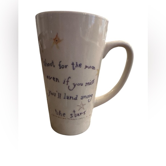 Natural Life Tall 6" Coffee Tea Mug SHOOT FOR THE MOON...LAND AMONG STARS 14 oz - Picture 1 of 5